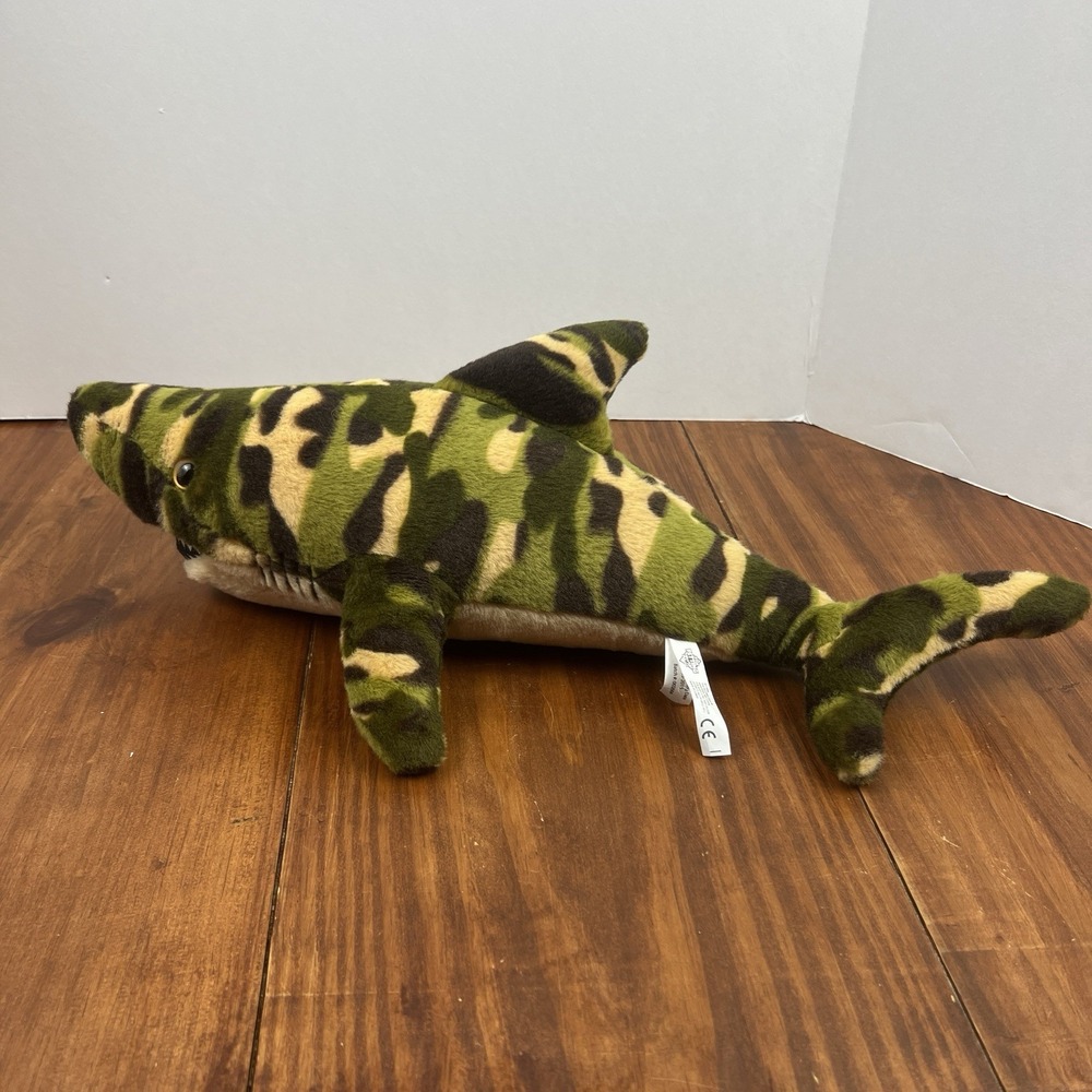 The Petting Zoo Plush Camouflage Shark 20" Stuffed Animal‎ Toy 2015